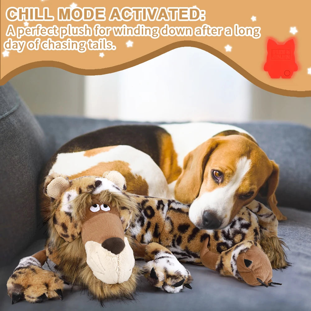 Large Leopard Puppy Heartbeat Toy Comfort Cuddle Pillow Stress Relief & Soothing Aid Soft Toy for Emotional Support