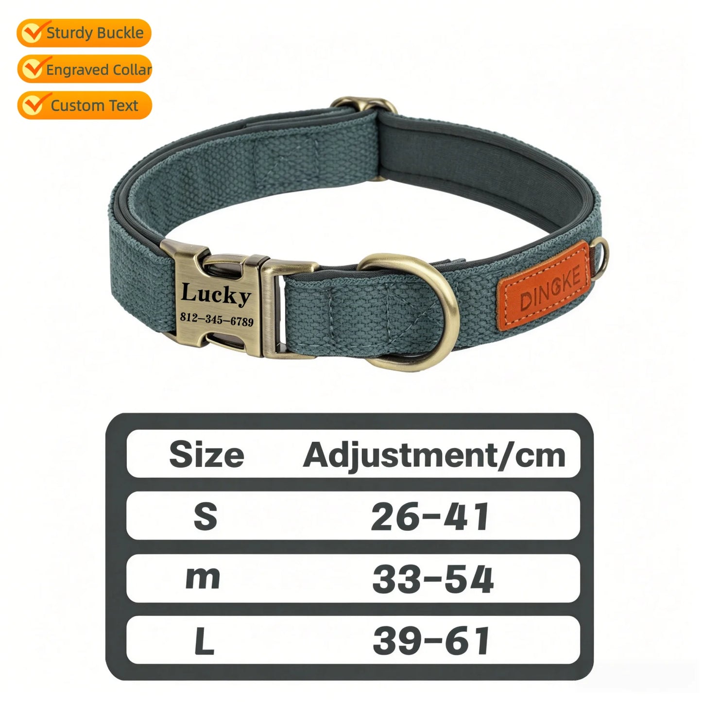 Personalized Nylon Dog Collar Adjustable Dog Collars Customized Pet ID Collar for Small Medium Large Dogs Free Engraving