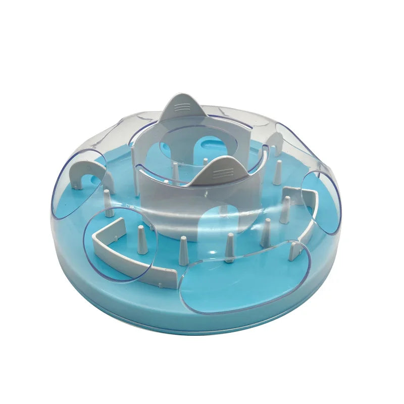 Interactive Cat Slow Feeder Puzzle Maze Toy, Anti-Choke Pet Treat Dispenser Bowl for Kitten Small Dog, Food Grade Interactive Fe