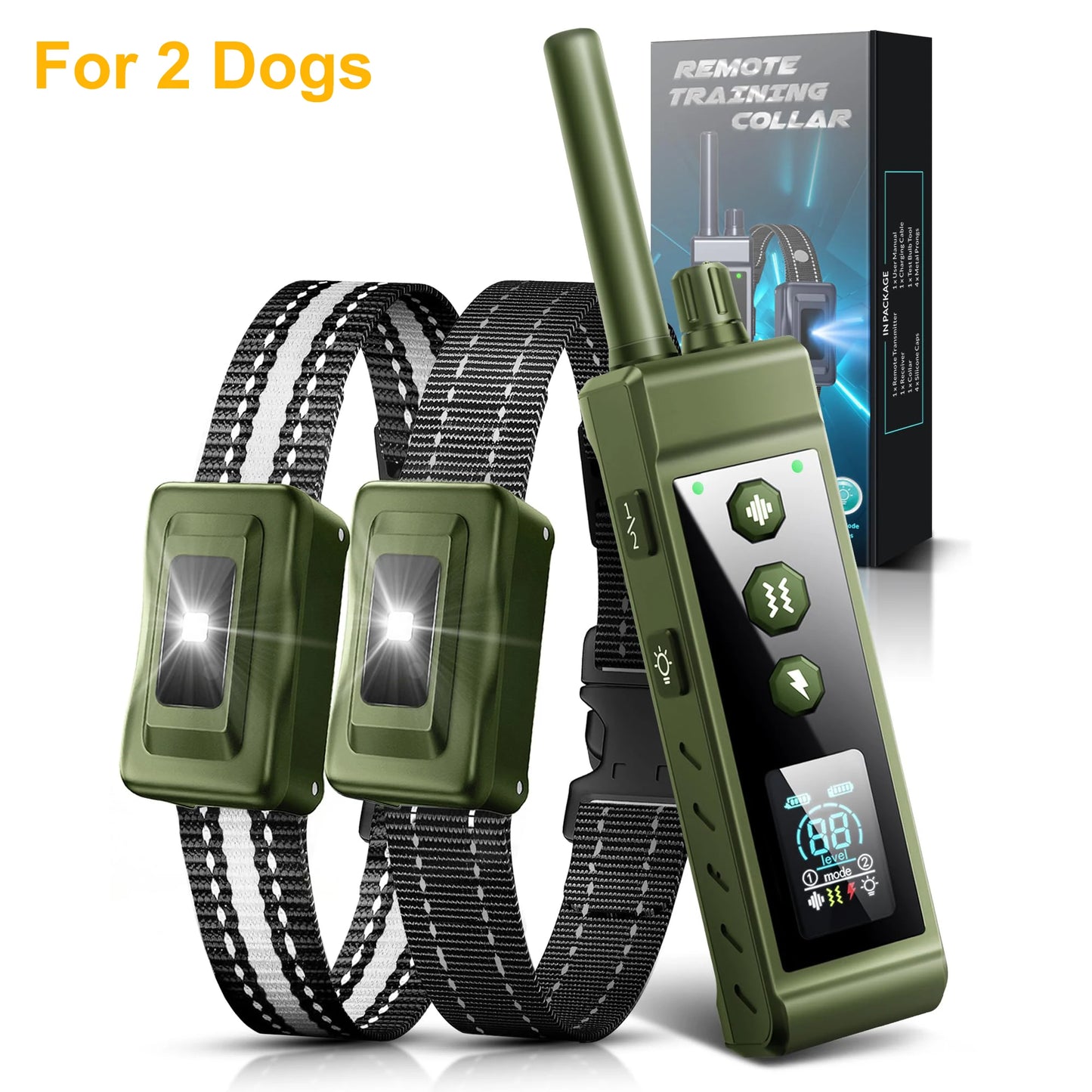 3280Ft Electric Dog Training Collar Remote Control Waterproof Pet BehaviorFor 5-120lbs Puppy With Vibration Shock