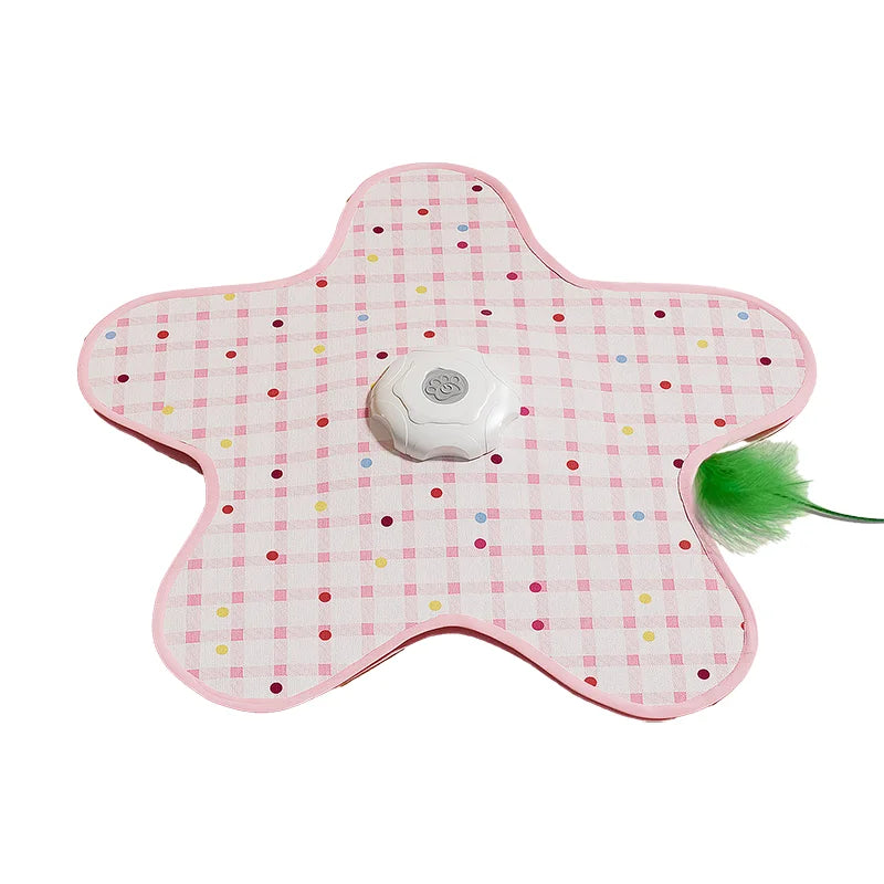 Interactive Hide And Seek Cat Toy Moving Feather Interactive Cat Toy Automatic Hunting Toy For Indoor Cats Usb Rechargeable