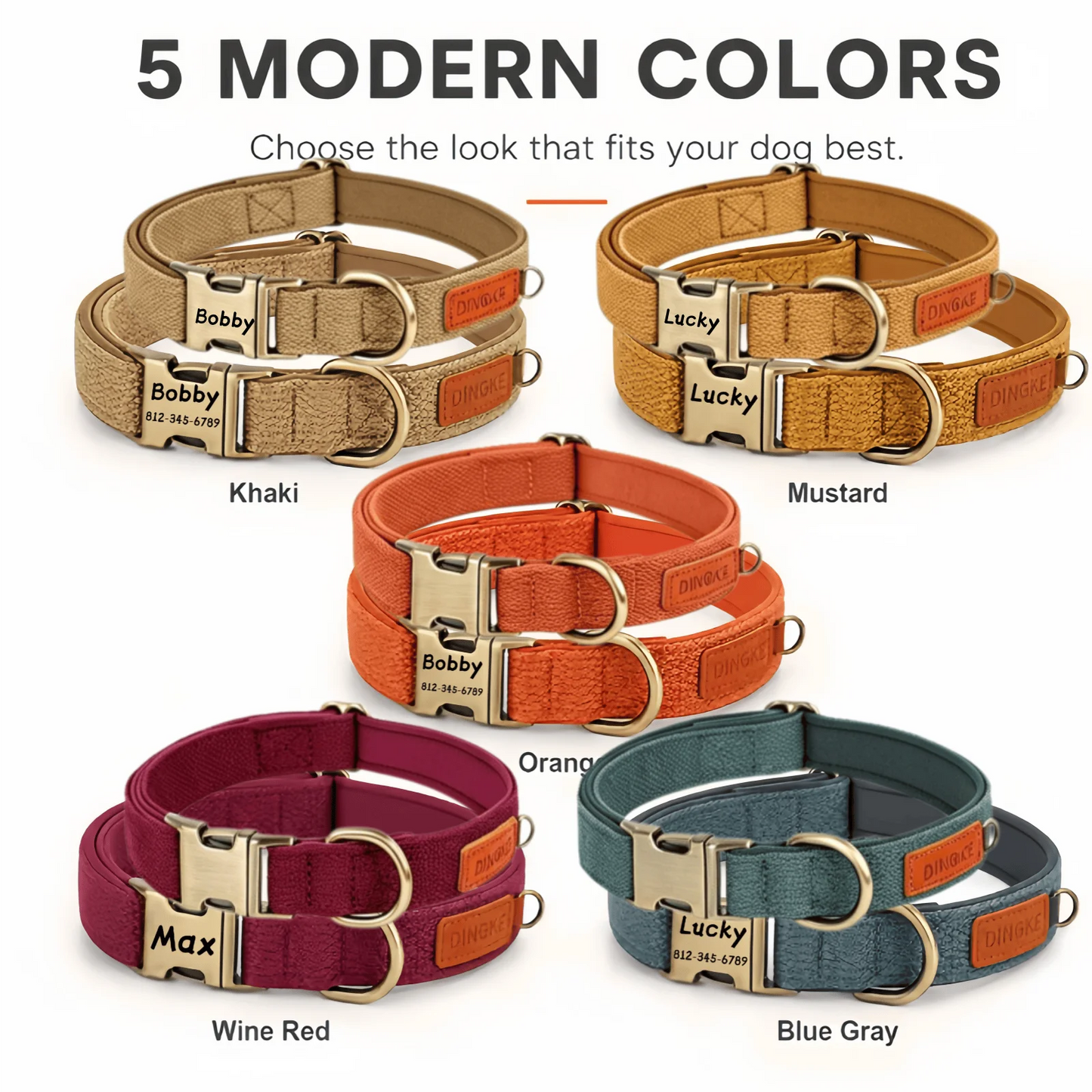 Personalized Nylon Dog Collar Adjustable Dog Collars Customized Pet ID Collar for Small Medium Large Dogs Free Engraving
