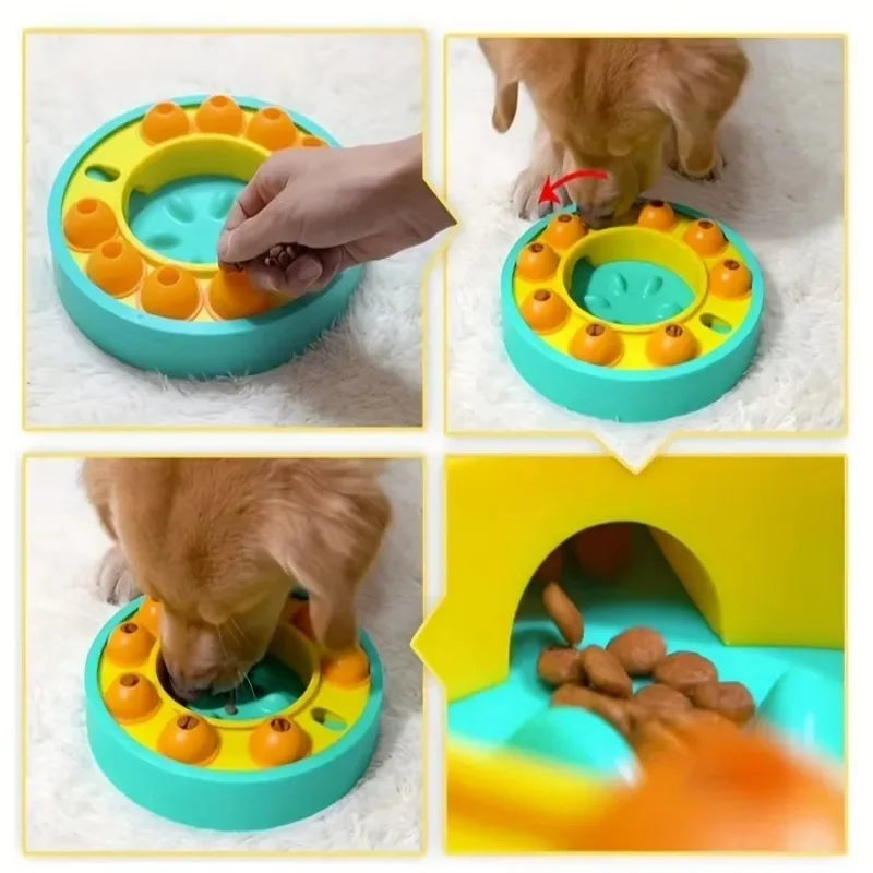 Wisdom Dog Toys Slow Leakage Feeding Training Pet Dog Puzzle Rotating Food Dispenser Cat And Dog Training Game Feeding Tray