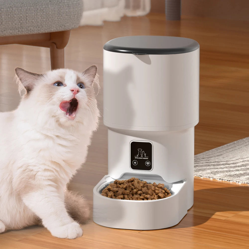 Automatic Cat Feeder Pet Smart WiFi Cat Food Kibble Dispenser Remote Control Auto Feeder For Cat Dog Dry Food Accessories