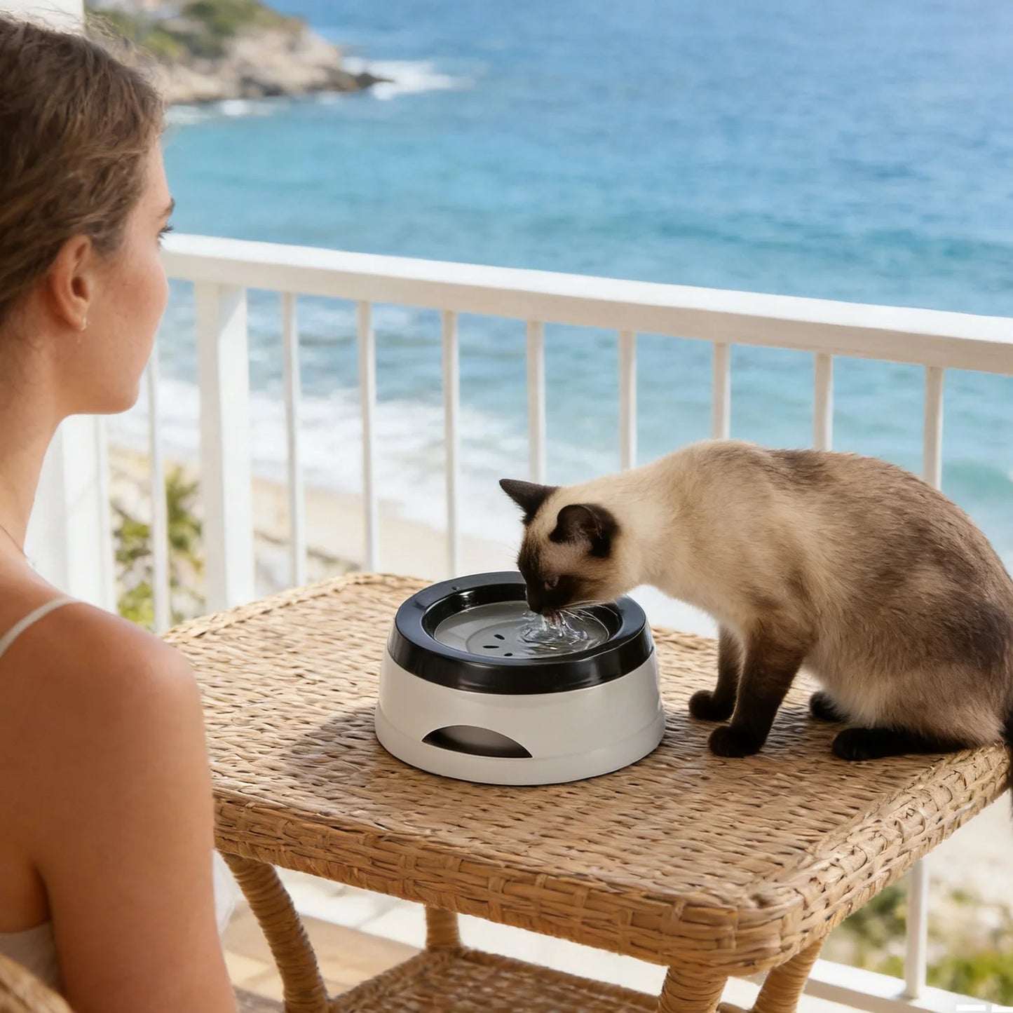Round Pet Bowl Slow Drinking Bowl For Dogs Cats Indoor Outdoor Portable Travel Drinking Container Clean Easy Pet Feeding Supply