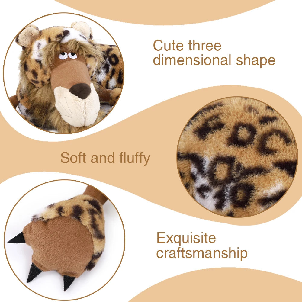 Large Leopard Puppy Heartbeat Toy Comfort Cuddle Pillow Stress Relief & Soothing Aid Soft Toy for Emotional Support