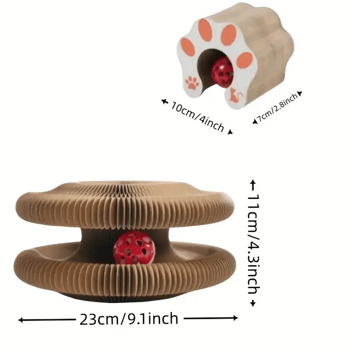 Foldable Corrugated Cat Scratching Board with Ball Track Toy Durable Scratch Pad Bed Free Surprise Gift USA Warehouse