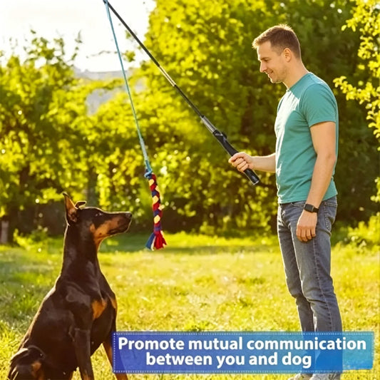 Dog training and flirting stick, a chasing and chewing toy used for exercise and emotional interaction.