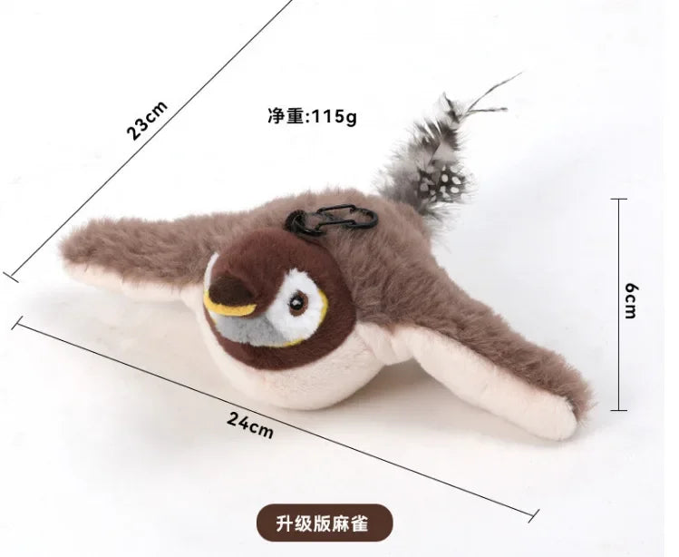 Pet USB Rechargeable Cat Interactive Toys Catnip Electric Pat Bird (with Catnip) Dog Cats Touch-Activated Squeaky Plush Hot Toy