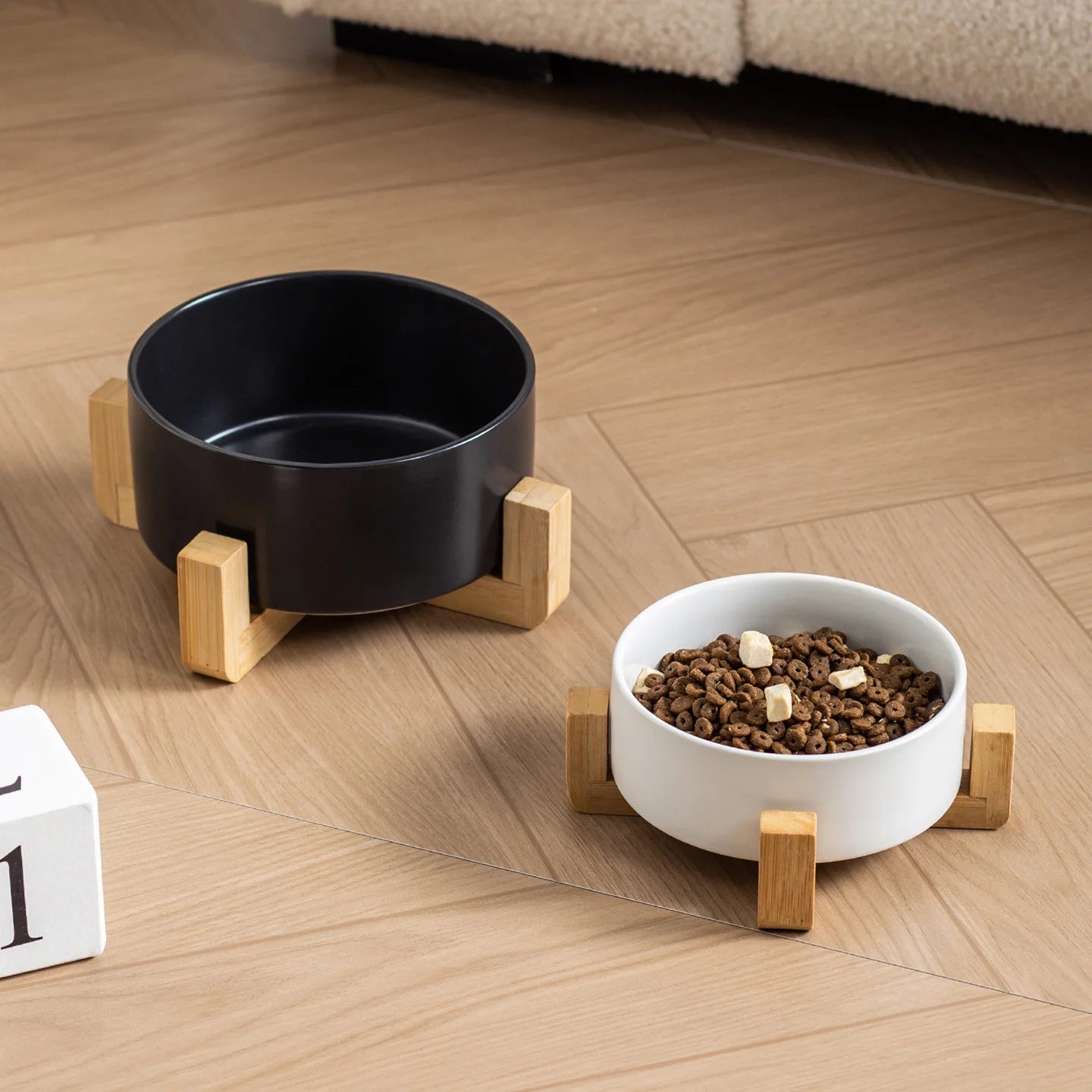 2026 Double Pet Bowl  Elevated Food Water Feeder For Cats And Dogs Neck Protection Simple Style Pet Supplies