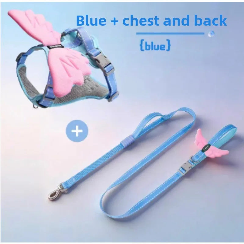 Angel Wings Dog Harness, Adjustable No Pull Pet Vest for Small to Large Breeds, Cute Corgi Shiba Inu Golden Retriever Gear