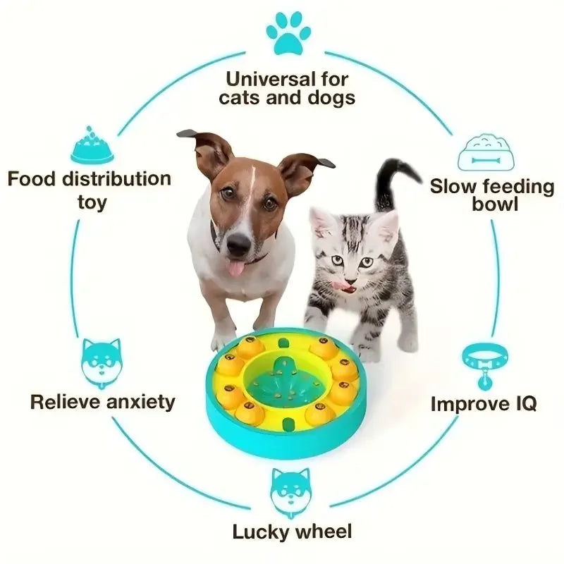 Wisdom Dog Toys Slow Leakage Feeding Training Pet Dog Puzzle Rotating Food Dispenser Cat And Dog Training Game Feeding Tray