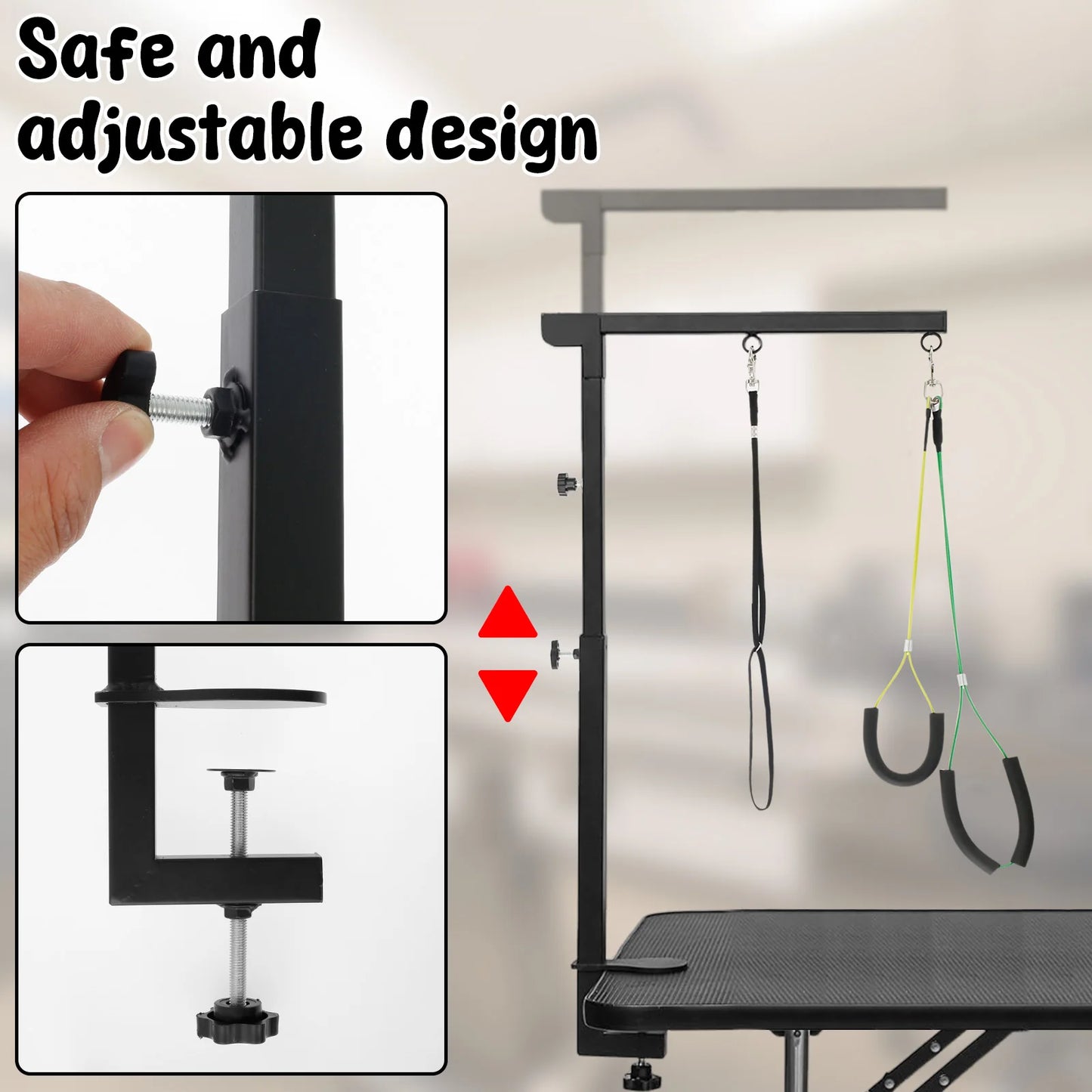 Dog Grooming Table Arm Iron Pet Grooming Stand with Clamp Adjustable Fixed Dog Beauty Stand for Pet Nail Clipping Haircut