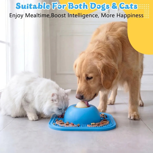 Resin Slow Feeder Dog Bowls Interactive Rolling Ball Anti-Slip Dog Slow Eat Bowl Thick Liquid Treat Pet Lick Mat Pet Home Use