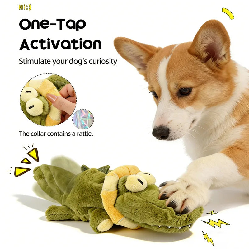 Electric plush vibrating squeaky ball dog toy for puppies, Bichon Frise and Teddy dogs
