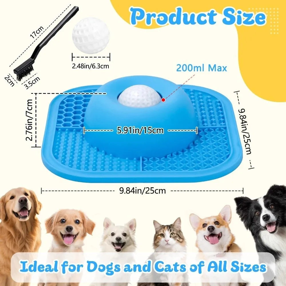 Resin Slow Feeder Dog Bowls Interactive Rolling Ball Anti-Slip Dog Slow Eat Bowl Thick Liquid Treat Pet Lick Mat Pet Home Use