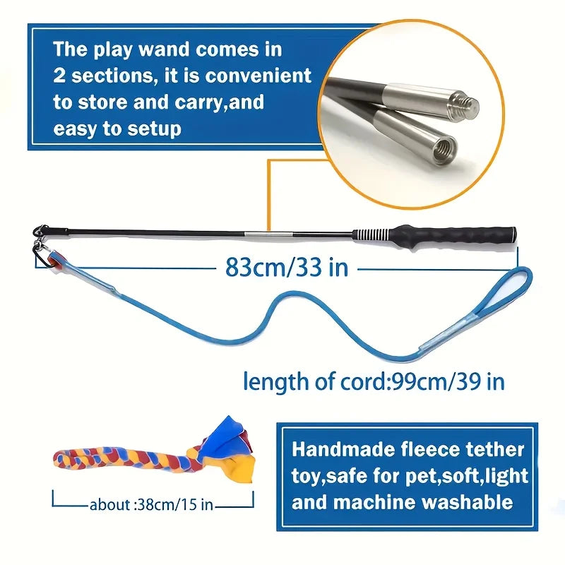 Dog training and flirting stick, a chasing and chewing toy used for exercise and emotional interaction.