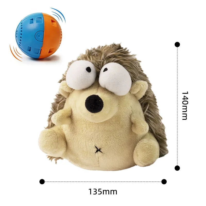 Electric plush vibrating squeaky ball dog toy for puppies, Bichon Frise and Teddy dogs