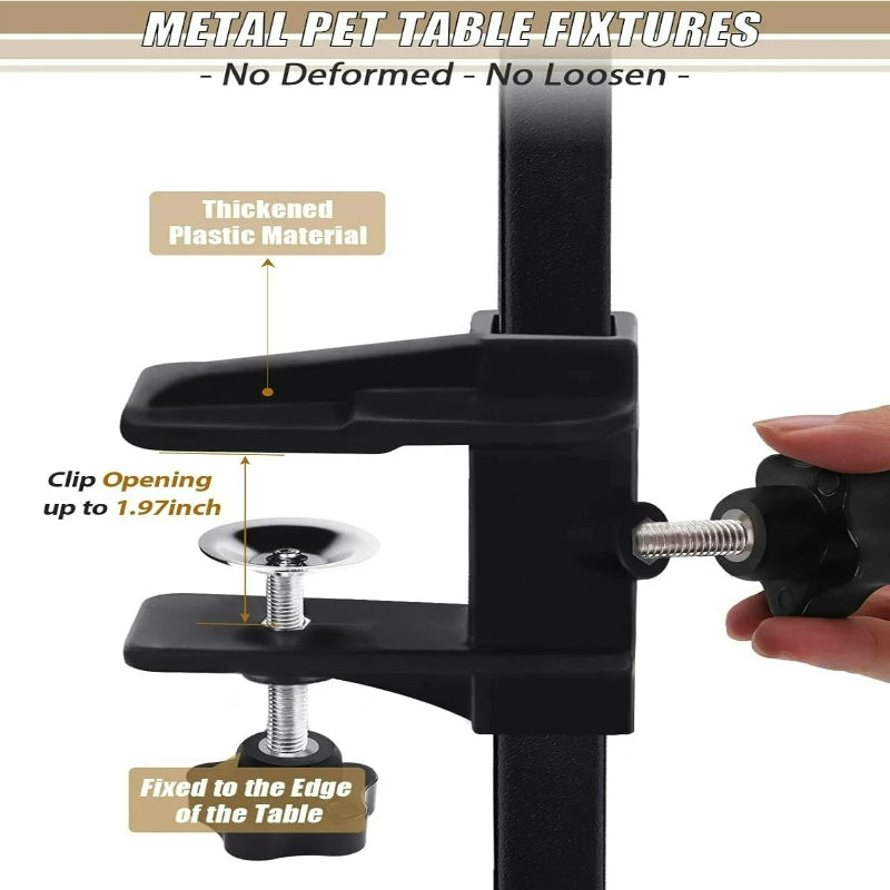 For Pet Nail Clipping Haircut Dog Grooming Table Arm Iron Pet Grooming Stand with Clamp Height Adjustable Fixed Dog Beauty Stand