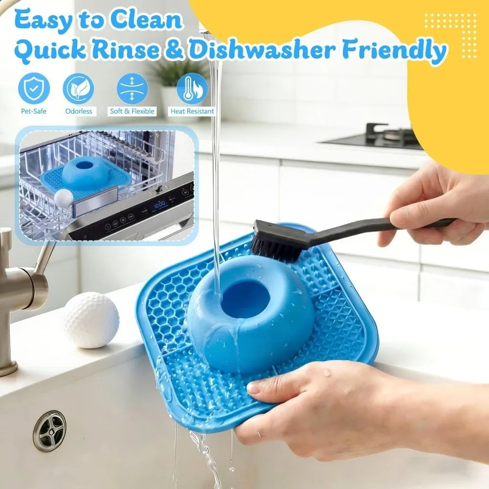Resin Slow Feeder Dog Bowls Interactive Rolling Ball Anti-Slip Dog Slow Eat Bowl Thick Liquid Treat Pet Lick Mat Pet Home Use