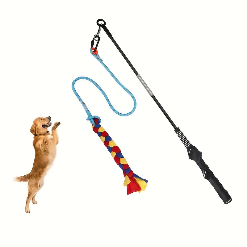 Dog training and flirting stick, a chasing and chewing toy used for exercise and emotional interaction.