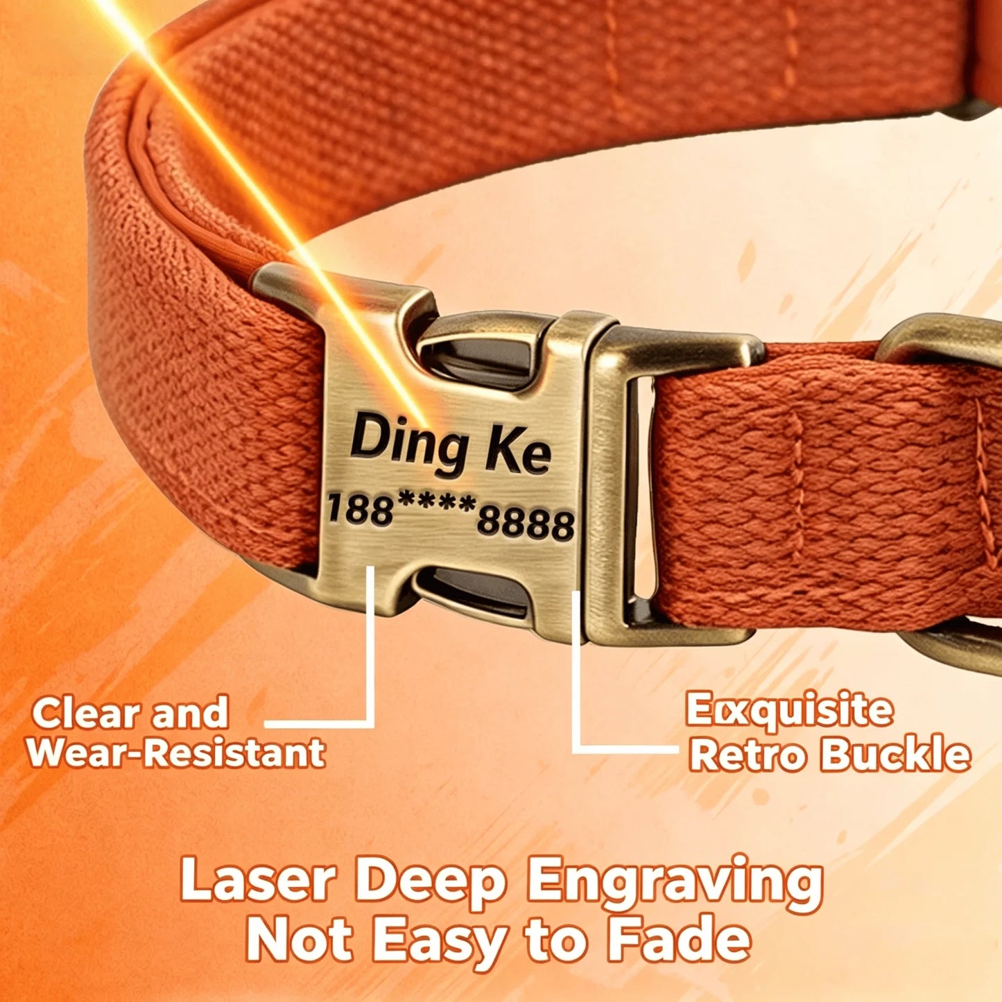 Personalized Nylon Dog Collar Adjustable Dog Collars Customized Pet ID Collar for Small Medium Large Dogs Free Engraving