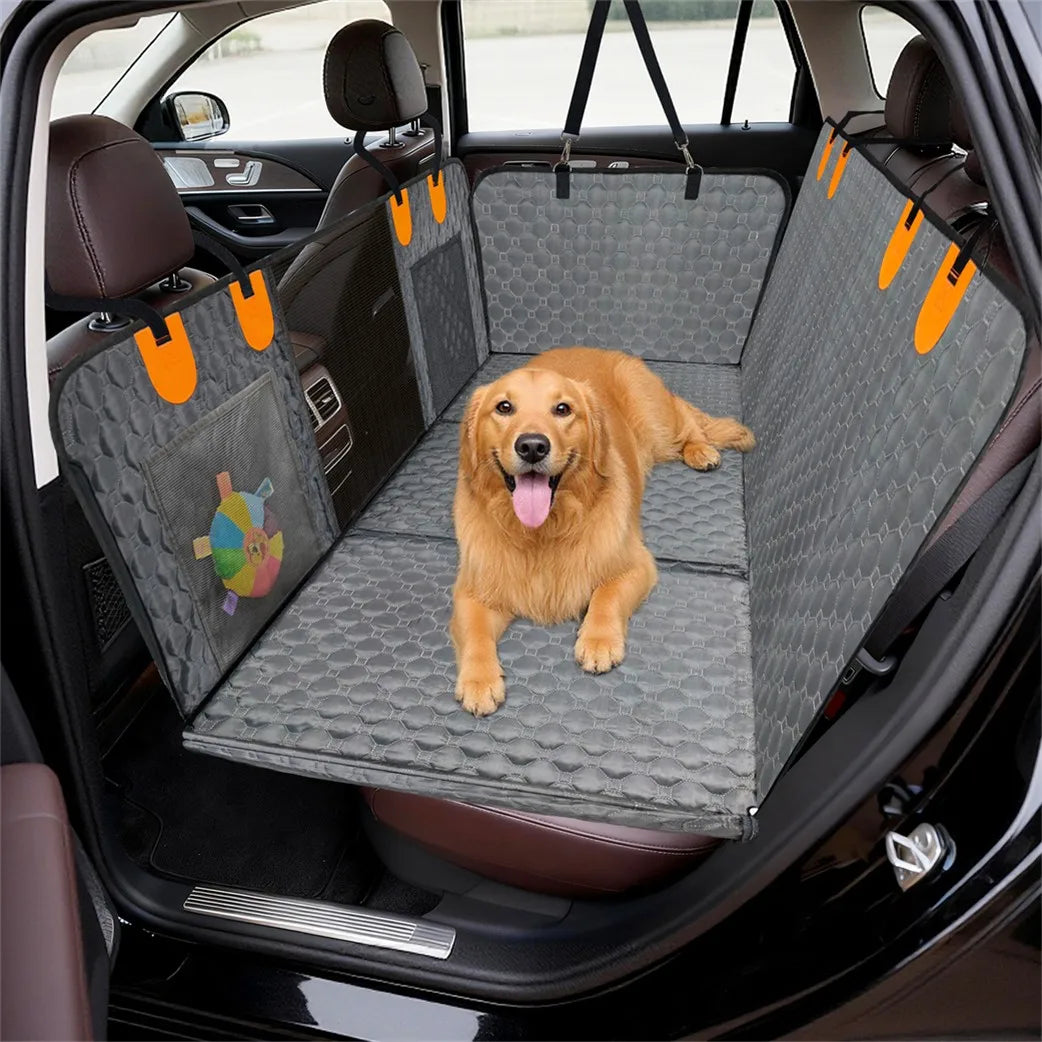 Back Seat Extender for Dogs Hard Bottom Dog Car Seat Cover Waterproof Back Seat Hammock Pet Rear Seat Protector Dog Travel Bed