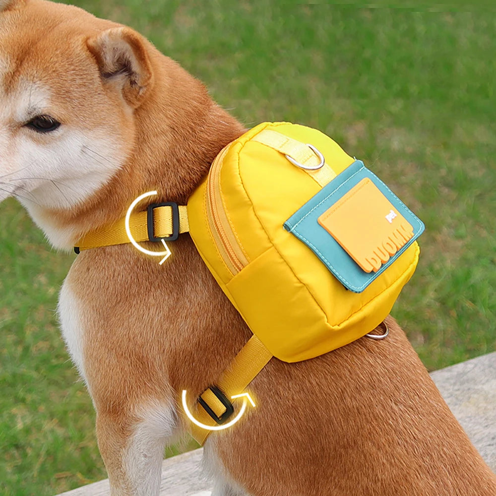 Harness and Backpack Set, Escape Proof No Pull Pet Vest with Leash for Walking Hiking Travel