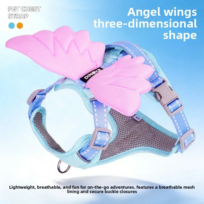 Angel Wings Dog Harness, Adjustable No Pull Pet Vest for Small to Large Breeds, Cute Corgi Shiba Inu Golden Retriever Gear