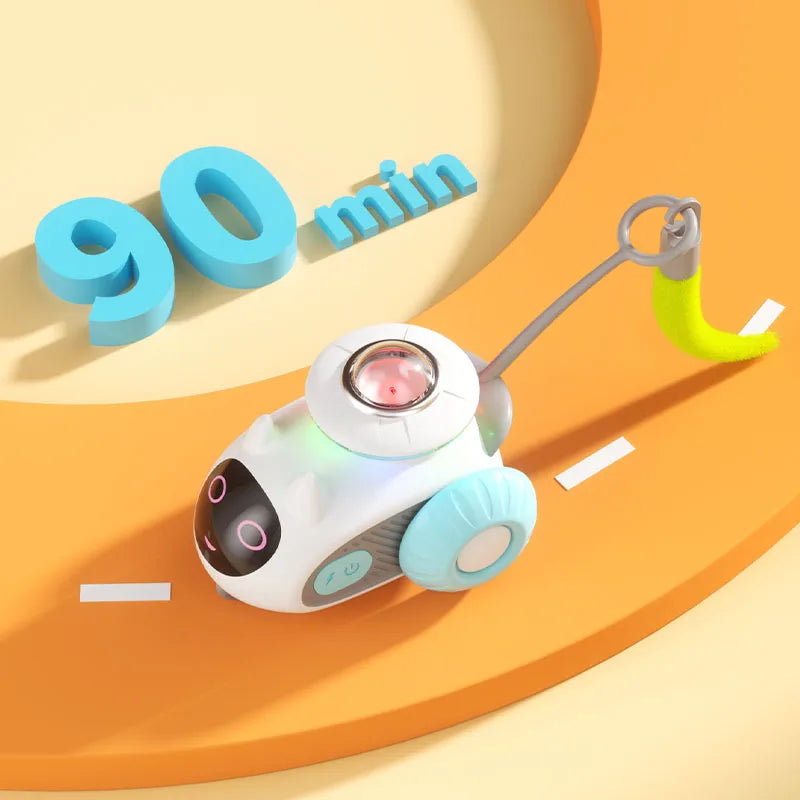 Smart Interactive Cat Toy Automatic Cat Car Funny Feather Teaser  Indoor Kitten Self Play Entertainment Long Battery Life