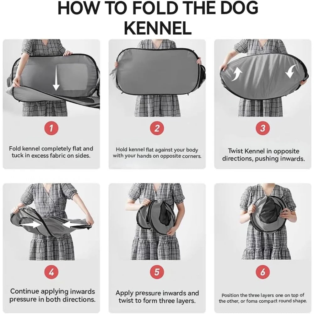 Large SUV Car Trunk Pet Carrier Foldable Dog Crate Pop Up Breathable Mesh Waterproof Tent for Dogs Cats Travel Camping Outdoor