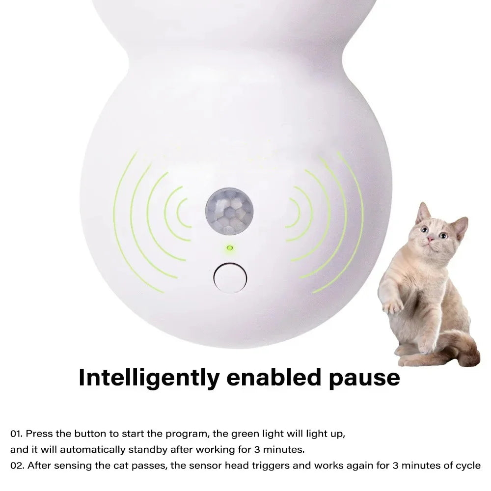 Interactive Cat Stick Auto Swing Wake-up Intelligent Sensing Feather Prey Toy