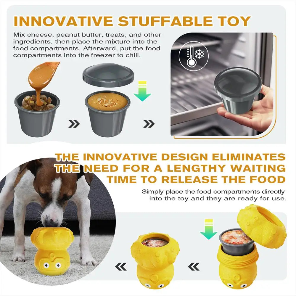 Indestructible Dog Toy for Aggressive Chewers Frozen Treat Holder with Molds to Keep Large Dogs Busy Reduce Anxiety Octopus