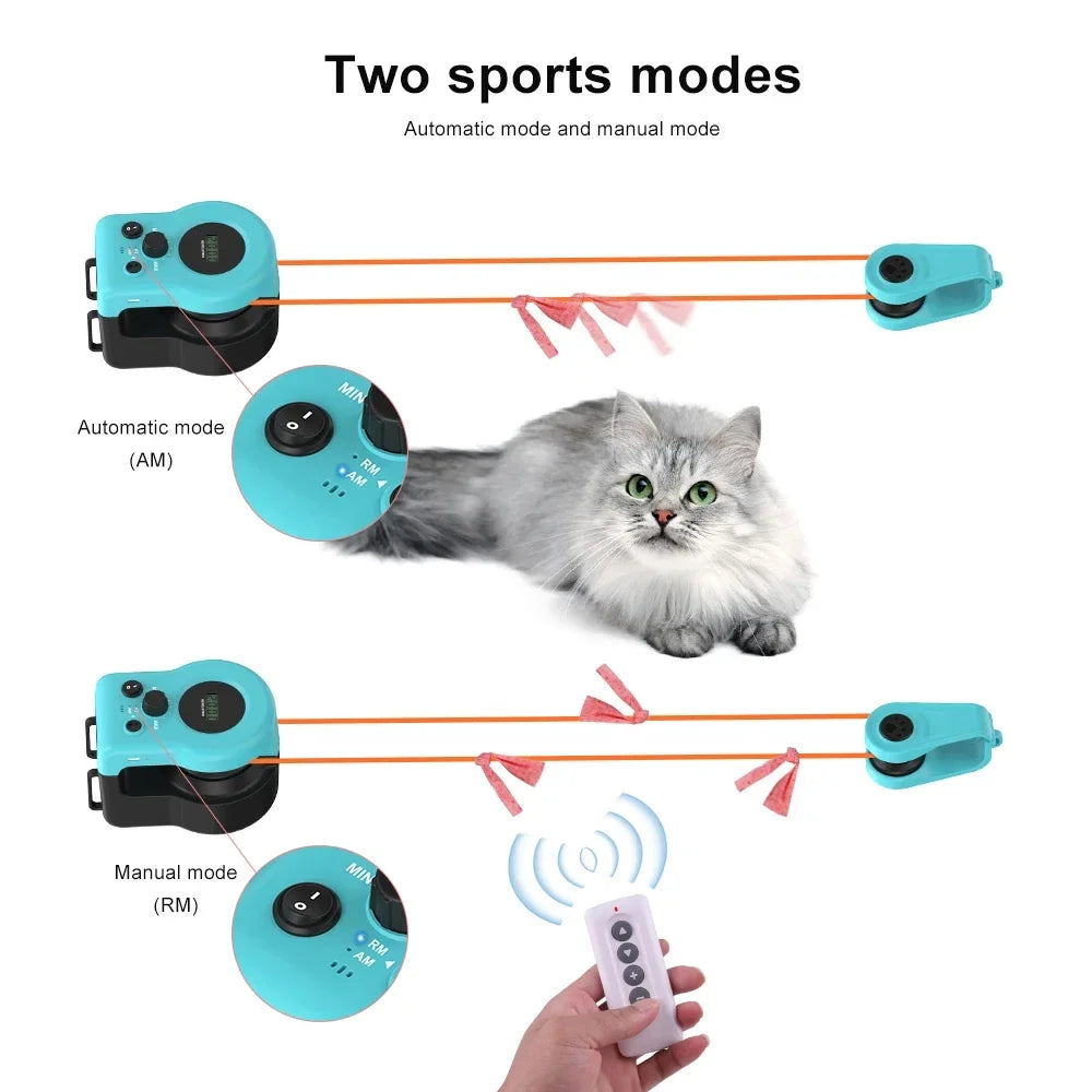 Smart Cat Toys for Indoor Cats Interactive Cat Toy Wheel Exerciser New Cat Treadmill for Adjustable Speed Simulated Hunting Toy