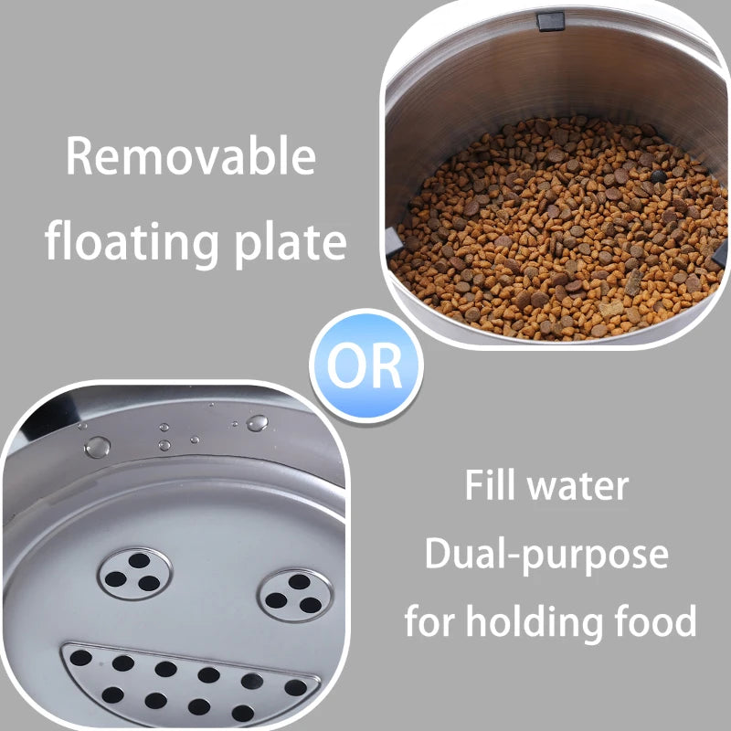 Stainless Steel Dog Floating Bowl No Spill Anti-Splash Non-Slip Pet water dispenser for dogs Big Capacity Dog Feeder Bowl