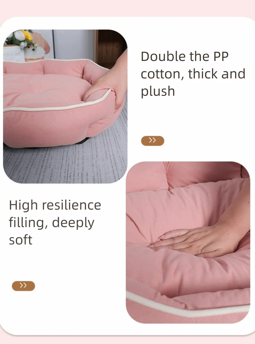 Luxury High Rebound Dog Bed Scratch Resistant Non Slip Soft Dog Cushion Wear Resistant Pet Sofa for Small Large Dogs