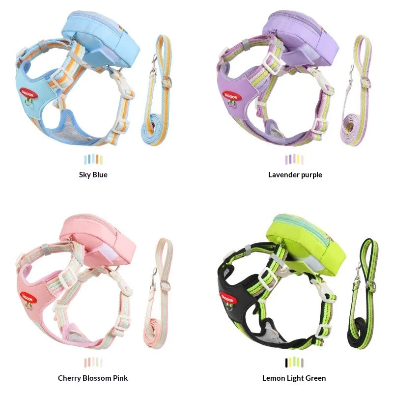 Pet Backpack Harness for Outdoor Travel, Small and Medium-sized Dog Leash, Pet Supplies, Pet Traction Rope Small Dog Accessories