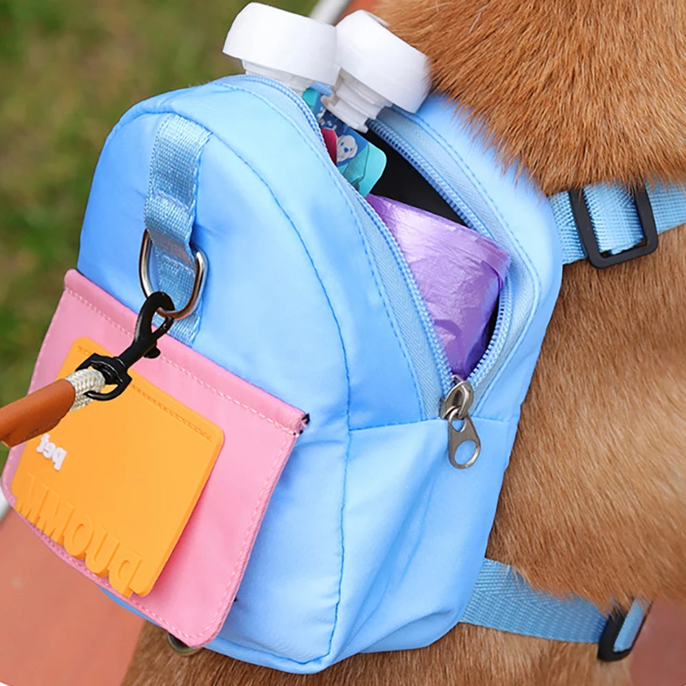 Harness and Backpack Set, Escape Proof No Pull Pet Vest with Leash for Walking Hiking Travel