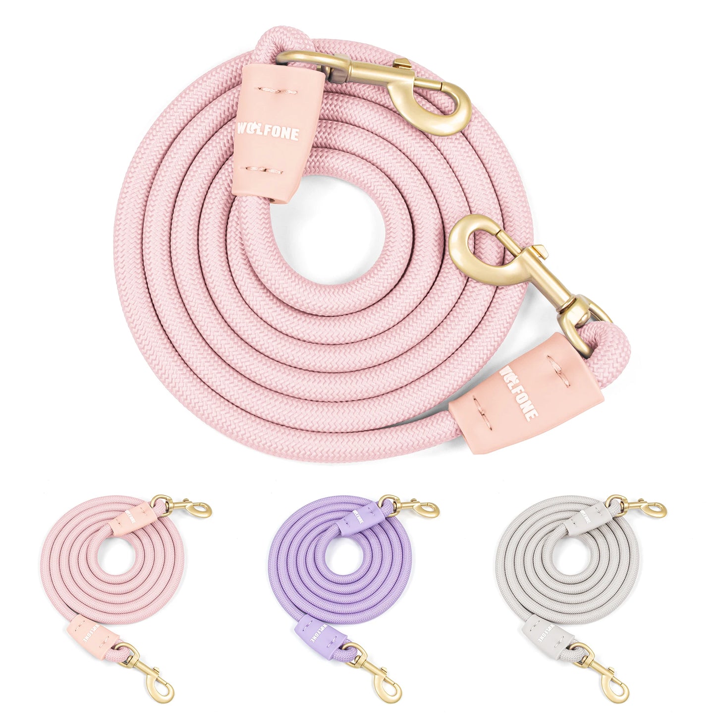 Robust Heavy Duty Double Dog Leash for 2 Dogs Anti-Slip Training Pet Leash for Outdoor Activities 2 Carabiners