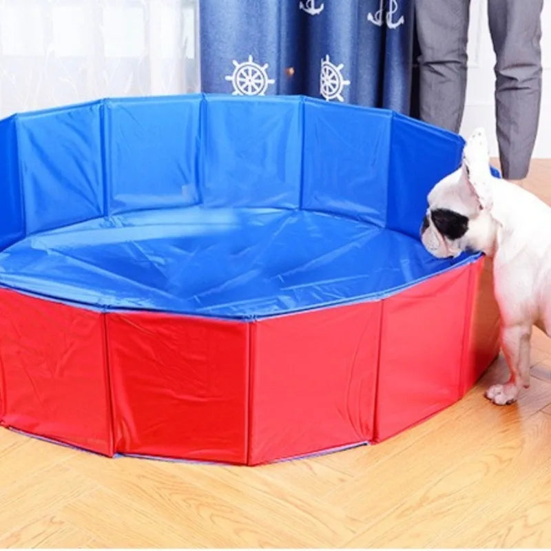 Pet Foldable Pool Cat Dog Bath Swimming Pool Portable Pool with Drain Valve Outdoor Dog Bathing Tub Cat Litter Box Pet Cleaning