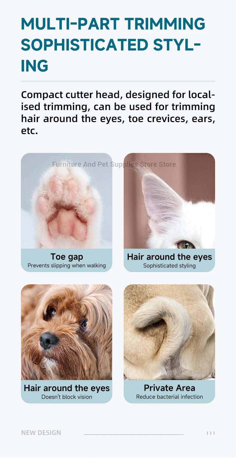 New LED lighting pet paw hair trimmer cat and dog ear/eye area/privacy hair electric trimmer pet paw trimmer pet beauty trimmer