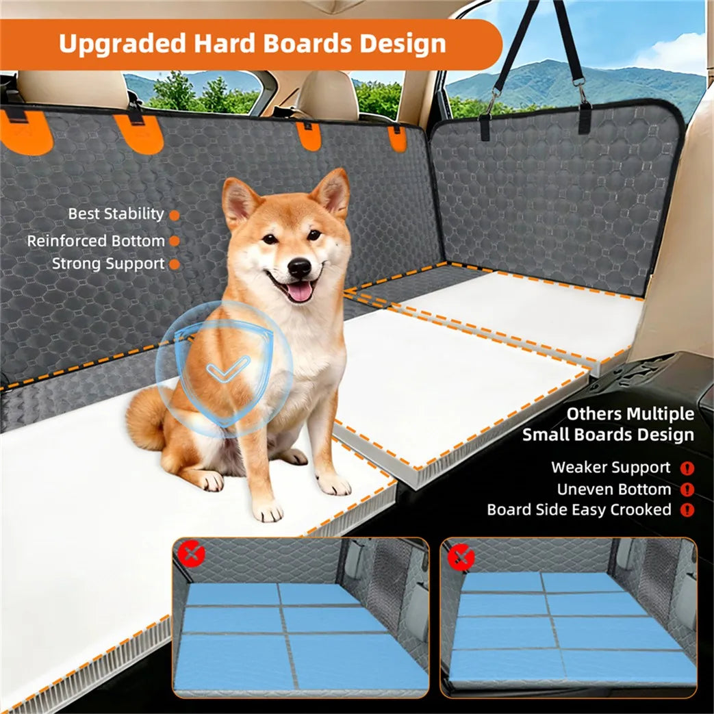 Back Seat Extender for Dogs Hard Bottom Dog Car Seat Cover Waterproof Back Seat Hammock Pet Rear Seat Protector Dog Travel Bed