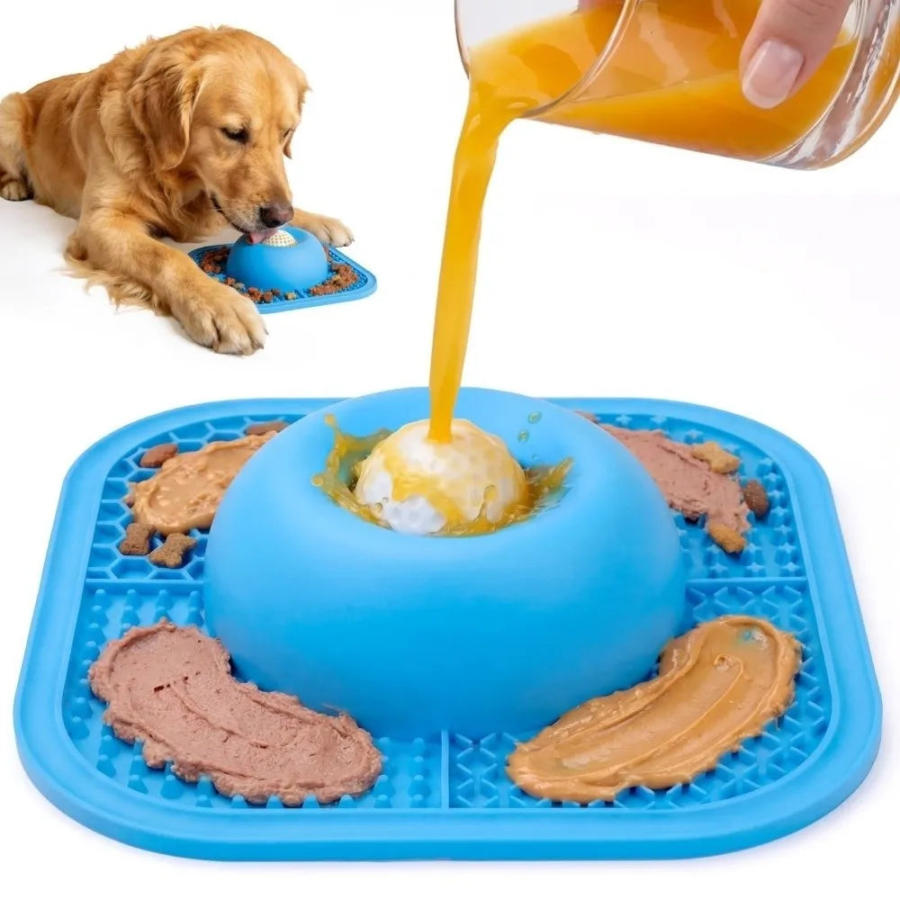 Resin Slow Feeder Dog Bowls Interactive Rolling Ball Anti-Slip Dog Slow Eat Bowl Thick Liquid Treat Pet Lick Mat Pet Home Use