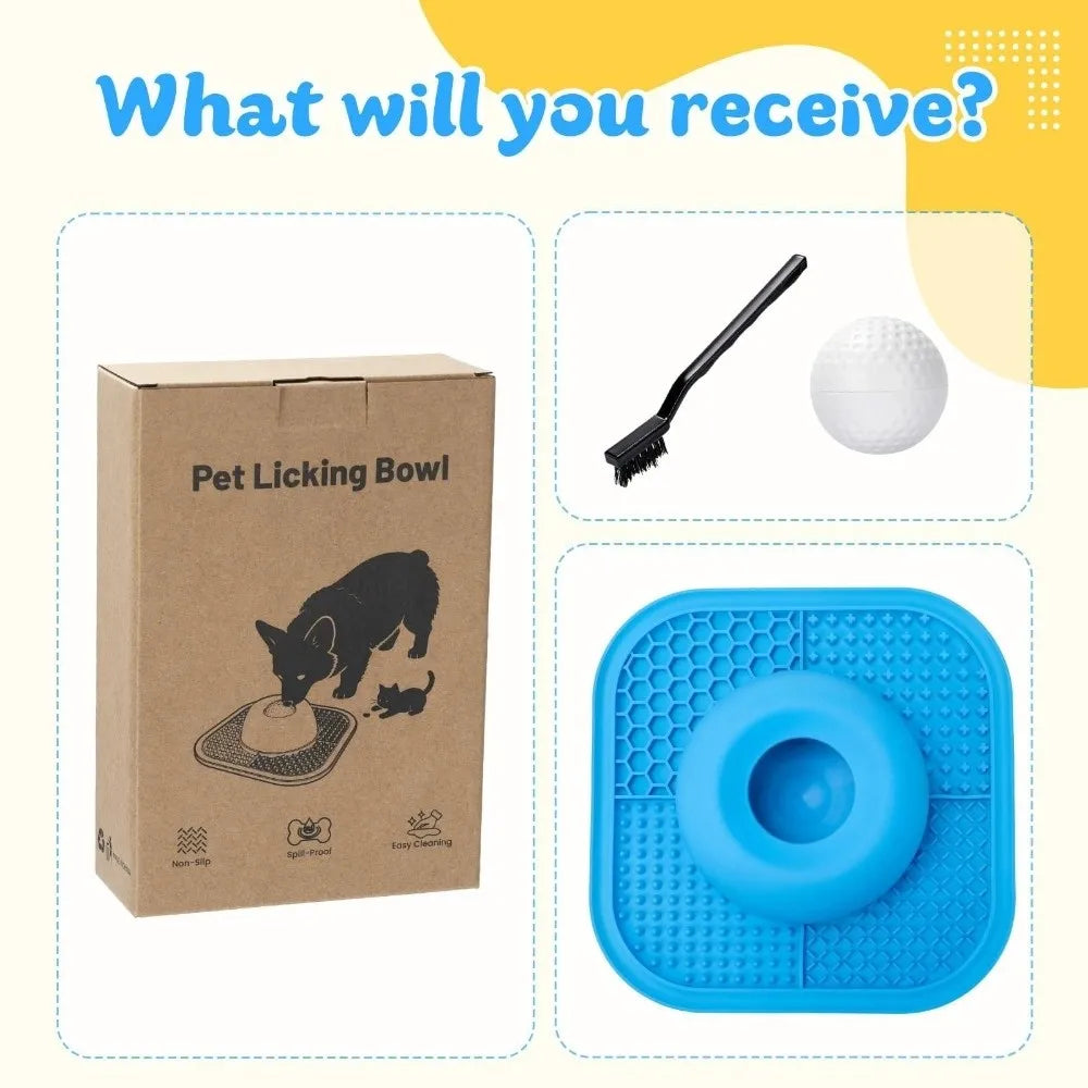 Resin Slow Feeder Dog Bowls Interactive Rolling Ball Anti-Slip Dog Slow Eat Bowl Thick Liquid Treat Pet Lick Mat Pet Home Use