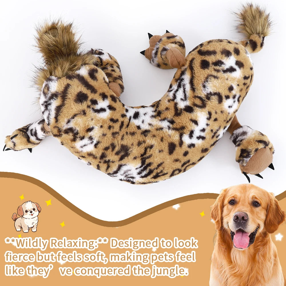 Large Leopard Puppy Heartbeat Toy Comfort Cuddle Pillow Stress Relief & Soothing Aid Soft Toy for Emotional Support