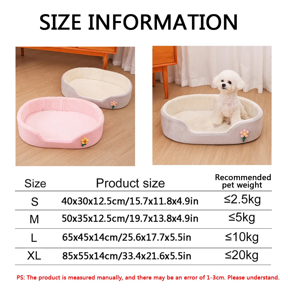 Winter Warm Detachable Small Dog Bed Elastic Round Medium Dog Basket Soft Dog Cushion House Cat Bed Kennel Accessories
