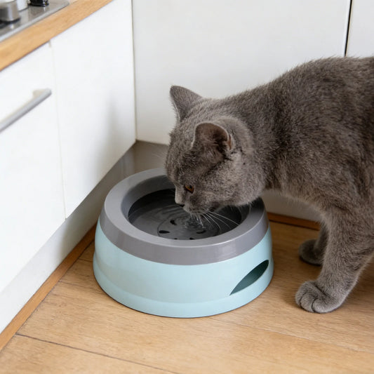 Round Pet Bowl Slow Drinking Bowl For Dogs Cats Indoor Outdoor Portable Travel Drinking Container Clean Easy Pet Feeding Supply