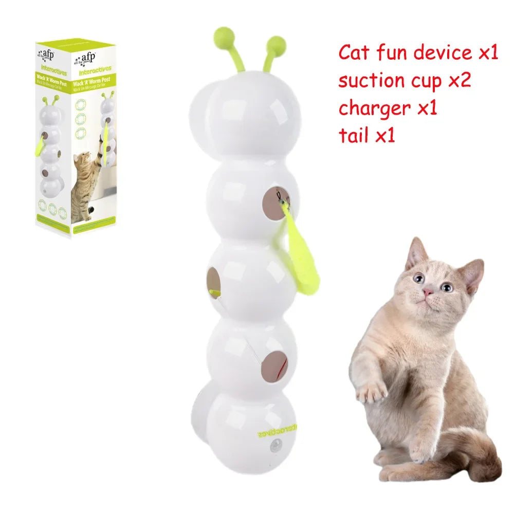 Interactive Cat Stick Auto Swing Wake-up Intelligent Sensing Feather Prey Toy