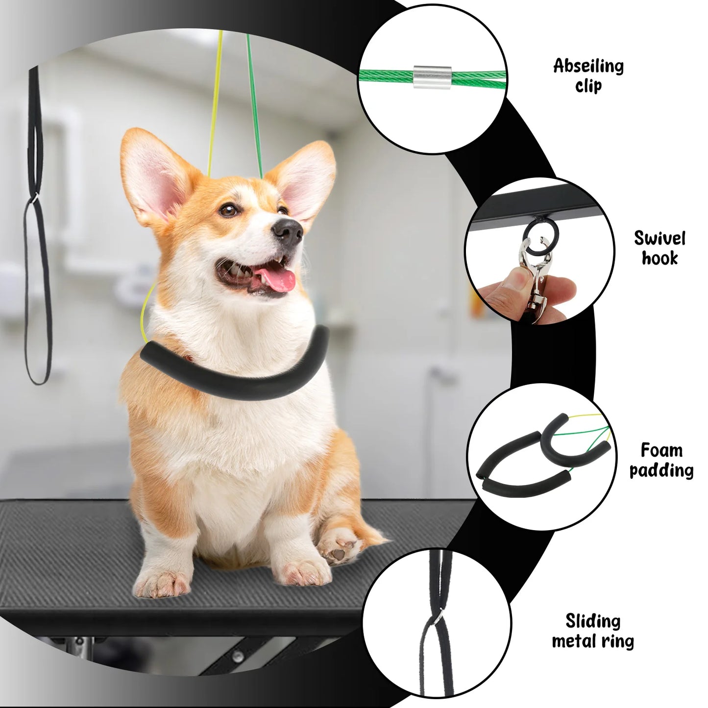 Dog Grooming Table Arm Iron Pet Grooming Stand with Clamp Adjustable Fixed Dog Beauty Stand for Pet Nail Clipping Haircut