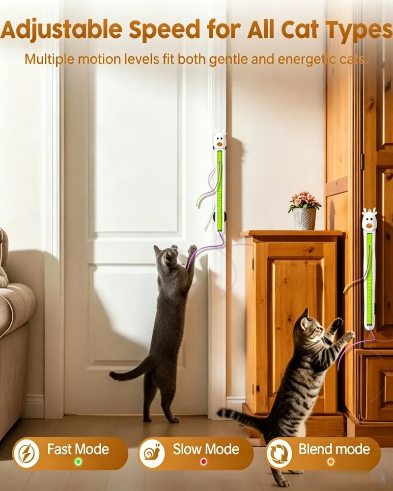Cat Interactive Toy Auto Flying Rope Self-Play Funny Toy Pet Cat Kitten Stress Relief Caterpillar Teaser Adjustable Motion Modes